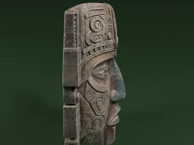 Maya Ceremonial Masks Pack C Low-poly 3D model