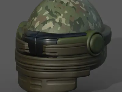 Helmet scifi military combat 3d model Low-poly 3D model