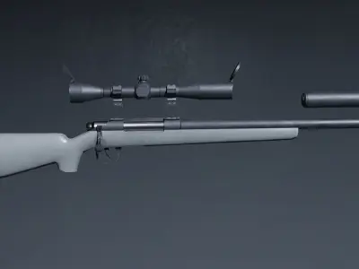  Sniper M24 RIfle Low-poly 3D model