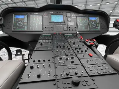 Helicopter Pilot Cabin 3D model