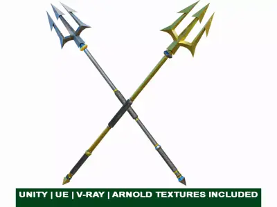 Trident Collection GameReady With PBR Textures Low-poly 3D model