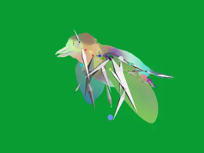 Kookaburra Bird Low-poly 3D model