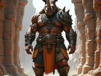 Rhino hybrid Low-poly 3D model