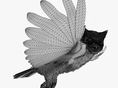 Great Horned Owl - rigged - animated - PBR - VRAY - Standard 3D model