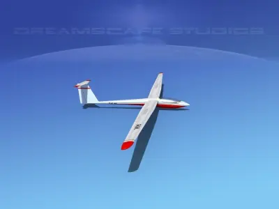 Schleicher ASW 22 Sailplane V02 3D model