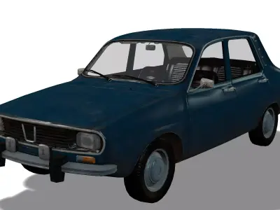 Low Poly Car Model with Textures Free low-poly 3D model
