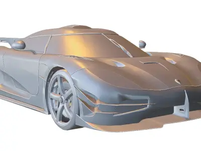 Hypercar Super Sports Car Low-poly 3D model