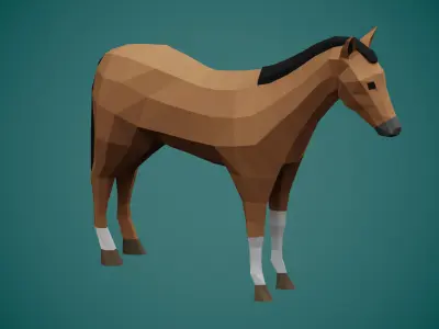 Stylized HORSE Free low-poly 3D model