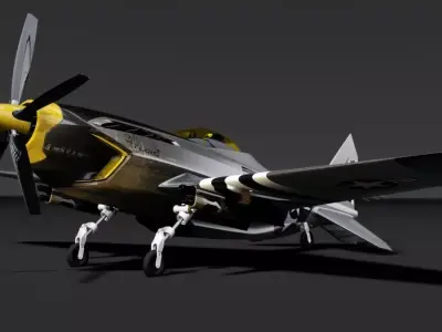 P-51 advanced mustang Low-poly 3D model