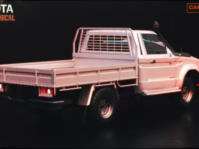 Toyota F70 Technical Clean White Pickup Vehicle Low-poly 3D model