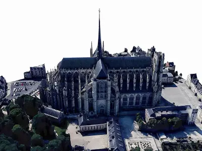 Amiens Cathedral - Notre-Dame Low-poly 3D model