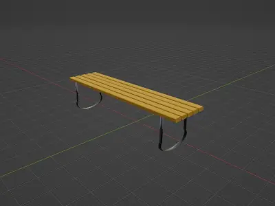 Bench Low-poly 3D model 19