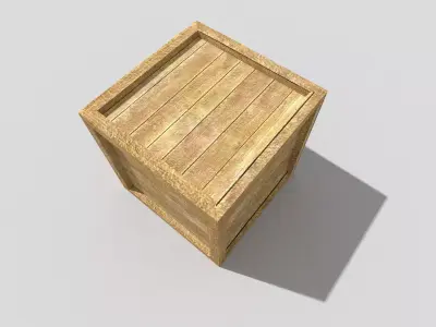 low poly wooden crate Low-poly 3D model 3