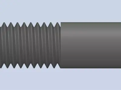 Bolt Partial Thread Hexagonal Head M14x60mm 3D model
