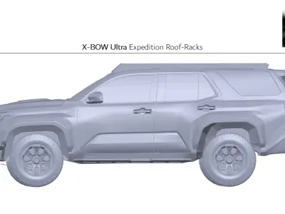 2025 TOYOTA 4Runner Roof Rack datamen X-BOW Ultra Cross Bars 3D model
