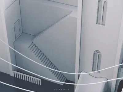 Rising Sun Castle Low-poly 3D model