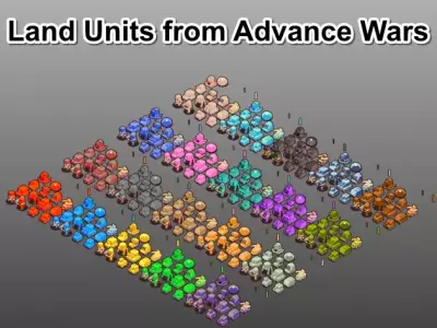 Free 3D Land Units Advance Wars Free low-poly 3D model