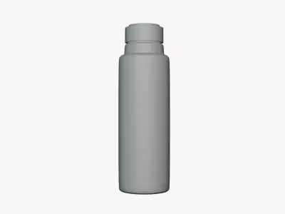 Basic Bottle with Label - Geometry Only No Textures No Materials 3D model