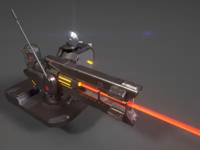 SCI - FI LASER CANNON Low-poly 3D model