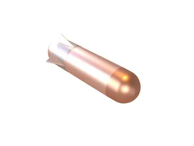 Cartoon Missile v1 005 Low-poly 3D model