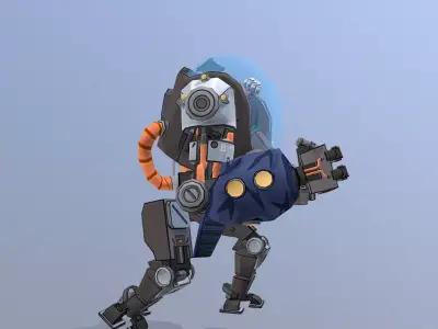 URBAN SCIFI MODIFIED LARGE ROBOT WALK 3D model