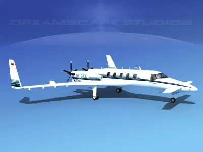 Beechcraft Starship 2000 T10 3D model