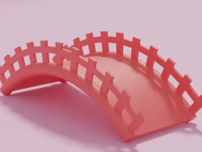 Cartoon Cute Bridge Low-poly 3D model