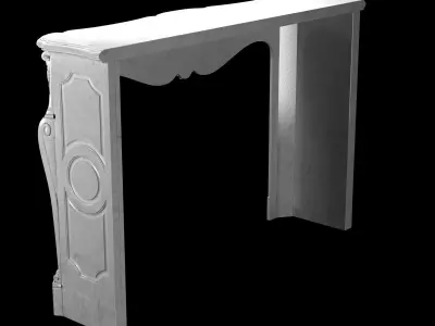 Beautiful antique Louis XV style fireplace with flowers decor in 3D model