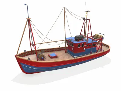 Fishing Boat 06 Low-poly PBR Low-poly 3D model