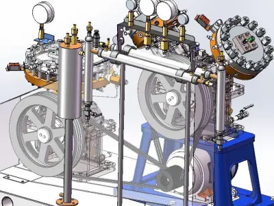 Large ship diaphragm compressor 3D model