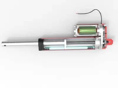 Linear Actuator cut Free 3D model