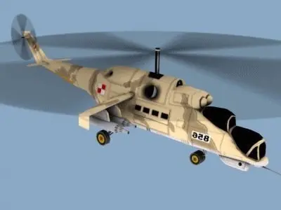 mi24 russian military helicopter 3D model