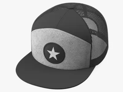 Seven Panel Mesh Back Trucker Cap 3D model
