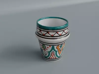 Moroccan Ceramic Cup  Traditional Decorative 3D Model Low-poly 3D model