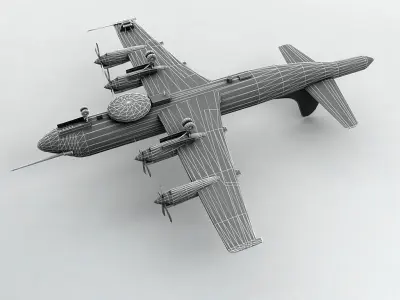 WP-3D Hurricane Hunter Low-poly 3D model