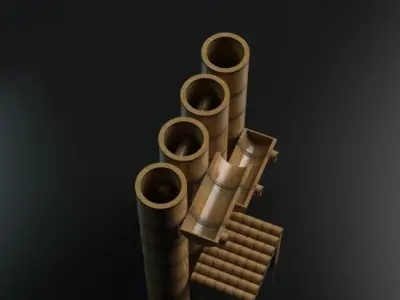Bamboo Tea Set Free 3D model