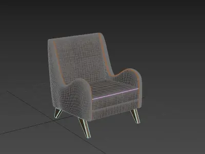 Tusk Occasional Chair with Armrest replicated Free low-poly 3D model