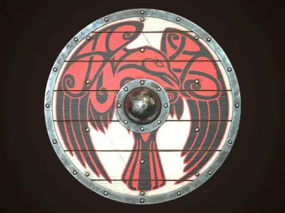 Viking Shield 32 Low-poly 3D model