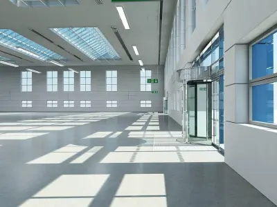 Warehouse Building Interior And Exterior 3D model