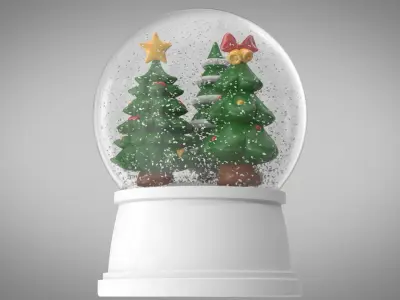 Snow Globe with Christmas Trees 2 3D model
