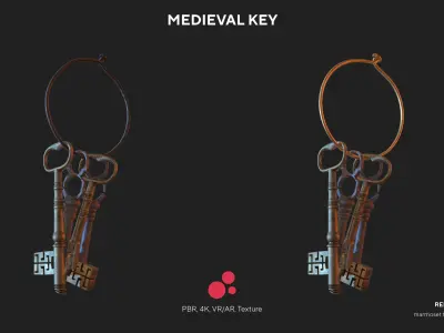 Medieval Keys Set 02 AR low-poly 3D model Low-poly 3D model