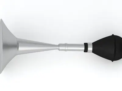 Vintage Vehicle Horn Silver 03 3D model