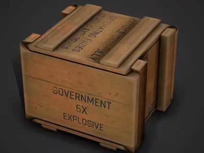 Ammo Crate 02 Low Poly Mobile Ready Low-poly 3D model