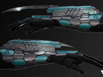 Cyberpunk Melee Weapons Low-poly 3D model