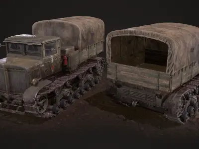 Military Truck USSR Low-poly 3D model