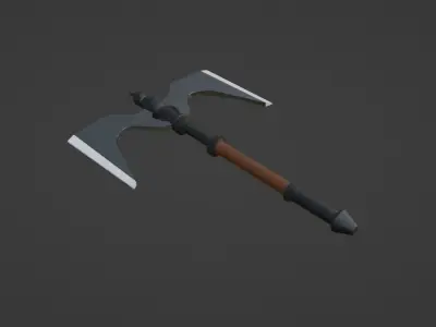 Medieval War Axe Free low-poly 3D model
