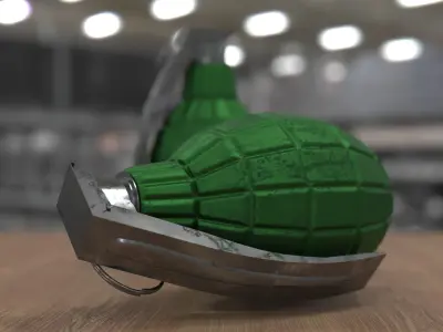 Grenade on table Free 3D model