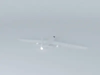 U2 airplane flying in sky 3D model