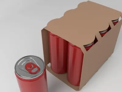 Beverage Branding Package No12 6Pack Low-poly 3D model