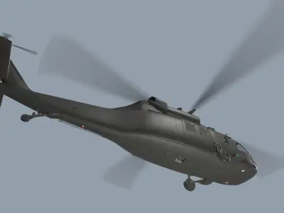 UH-60 Black Hawk Dark Basic Animation 3D model